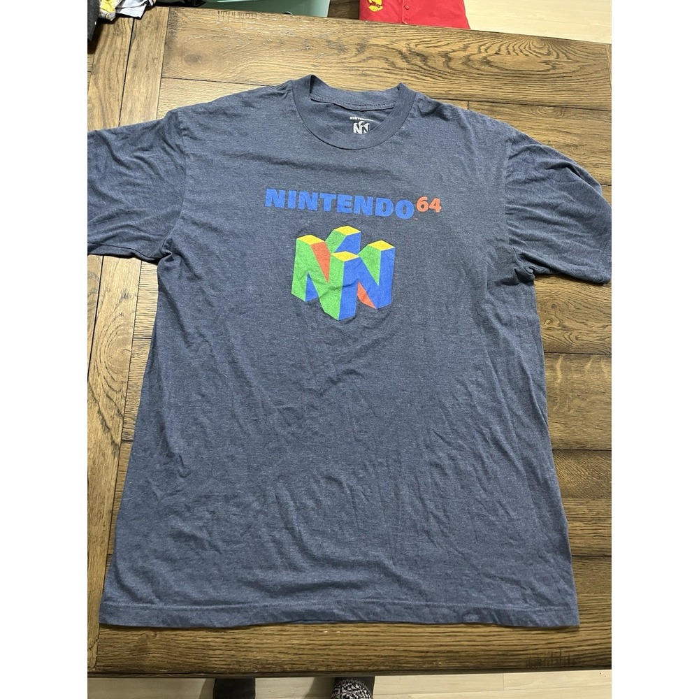Nintendo 64 Shirt Mens XLT Blue Graphic N64 Logo Video Game Short Sleeve Tee
